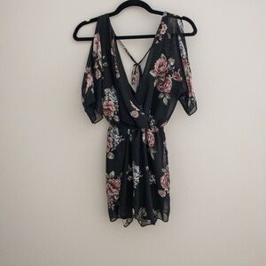Rue21 Black Floral Jumpsuit